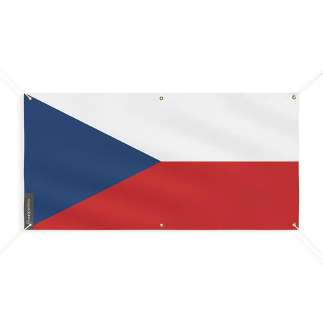 Drapeau tchéquie polyester résistant avec œillets robustes