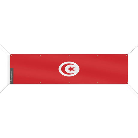 Drapeau tunisie polyester résistant avec œillets durables
