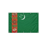 Drapeau du Turkménistan format S en polyester avec dix œillets