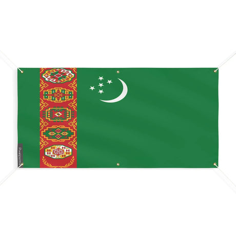 Drapeau turkménistan polyester résistant avec œillets