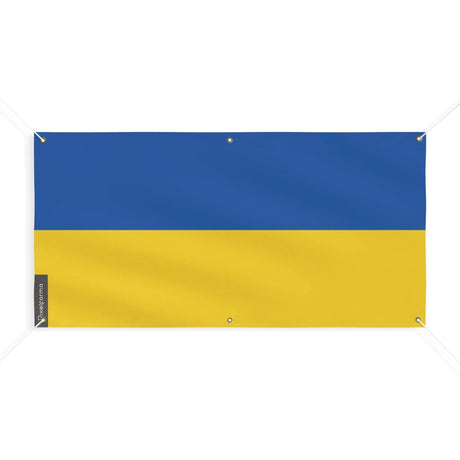 Drapeau ukraine polyester résistant six œillets intempéries