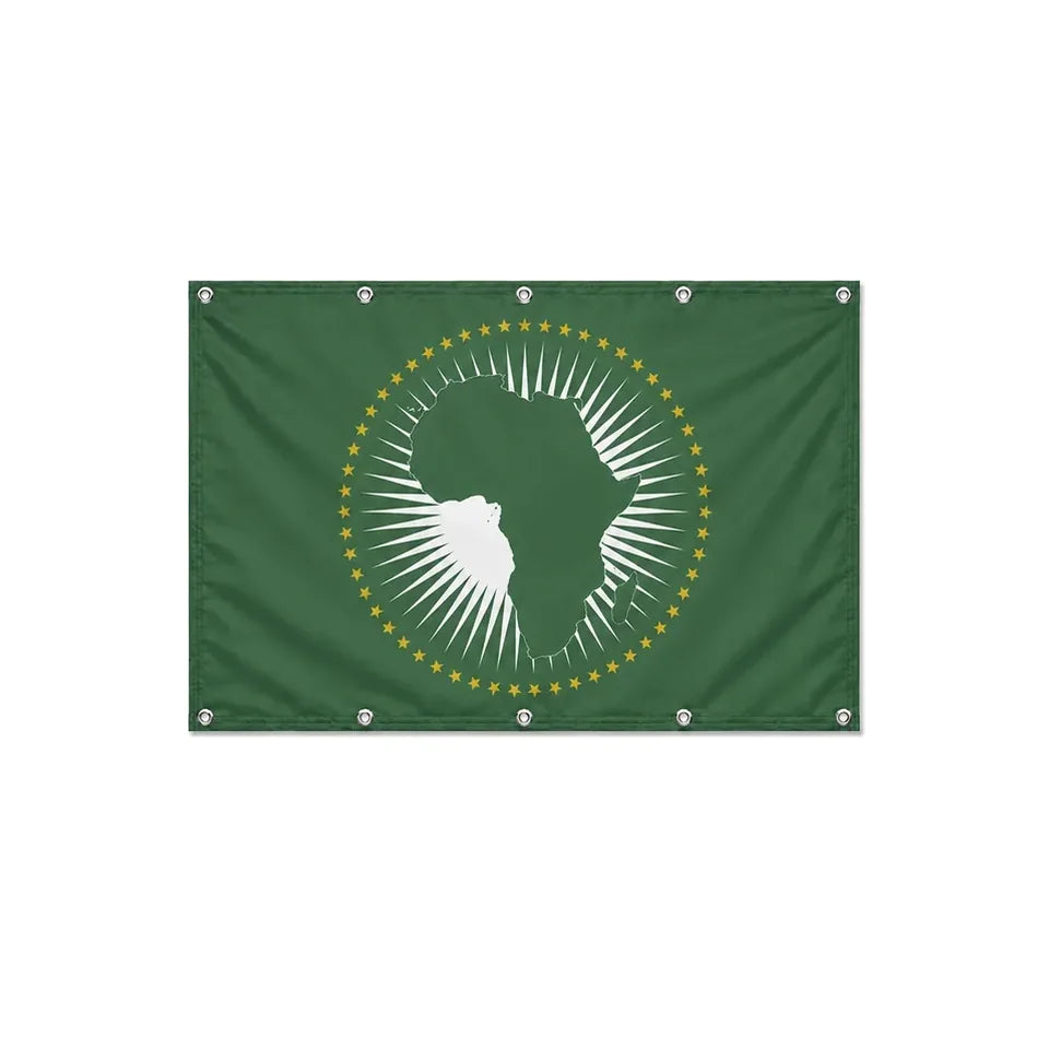 Drapeau de l'Union africaine format S en polyester avec dix œillets