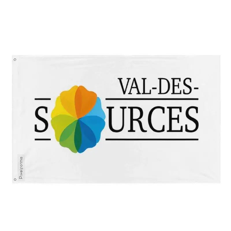 Drapeau val-des-sources polyester résistant œillets à gauche