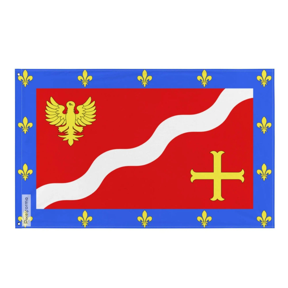 Drapeau val-d’oise polyester résistant avec œillets à gauche