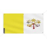 Drapeau vatican polyester résistant usage extérieur six œillets