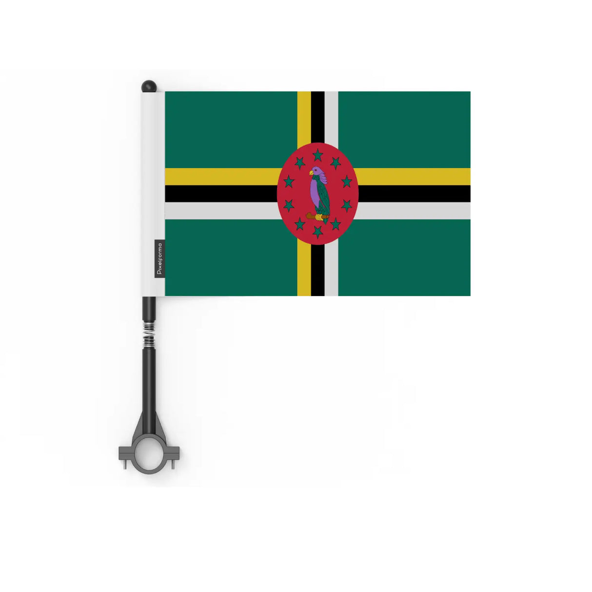 Drapeau vélo dominique en polyester - pixelforma