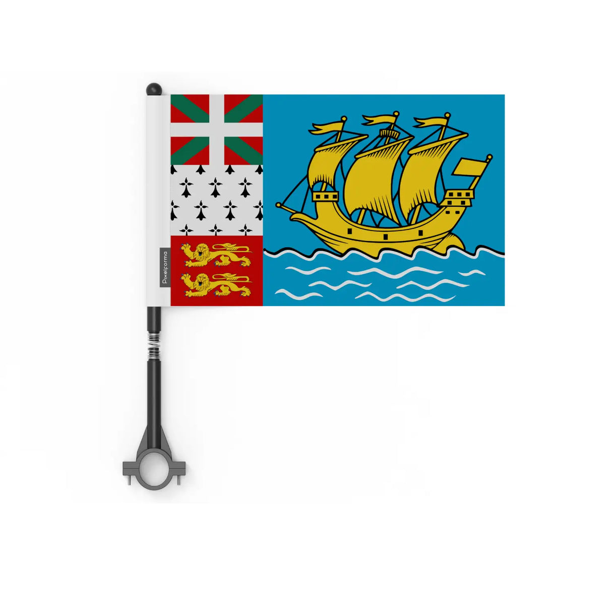Drapeau vélo saint-pierre-et-miquelon en polyester - pixelforma