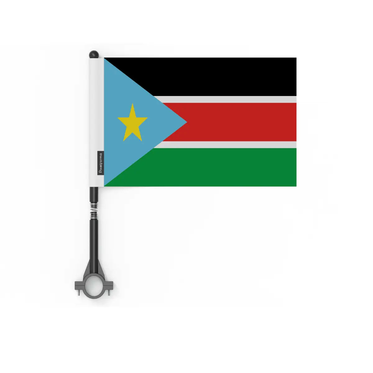Drapeau vélo soudan du sud en polyester - pixelforma