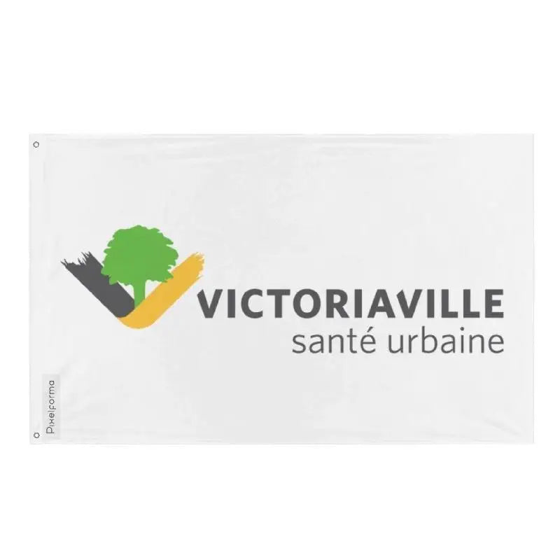 Drapeau victoriaville polyester résistant œillets à gauche