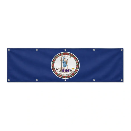 Drapeau de la Virginie grand format XL en polyester avec dix œillets