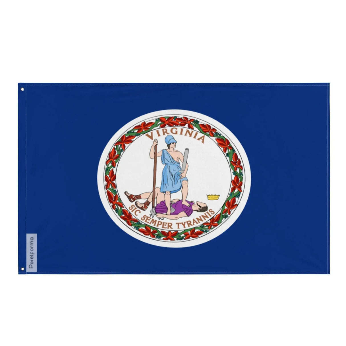 Drapeau virginie polyester résistant œillets à gauche