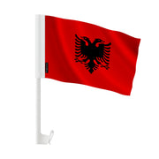 Drapeau voiture albanie polyester fixation sur fenêtre