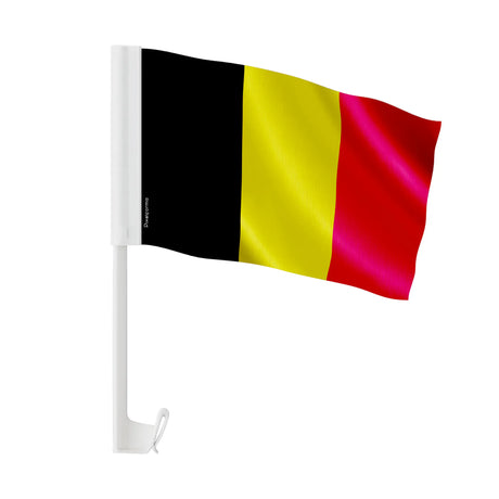 Drapeau voiture belgique en polyester fixation fenêtre
