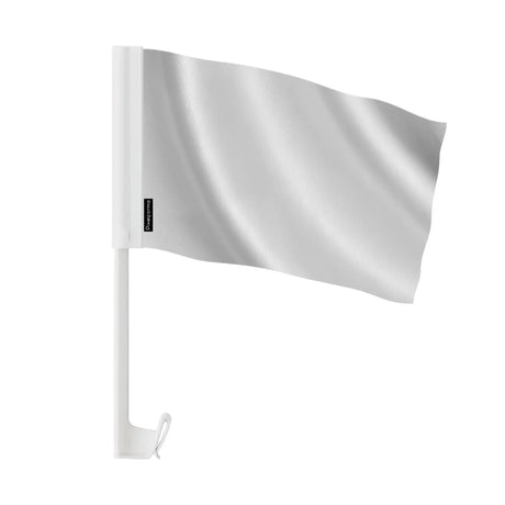 Drapeau voiture blanc france polyester fixation vitre latérale