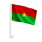 Drapeau voiture burkina faso polyester fixation fenêtre