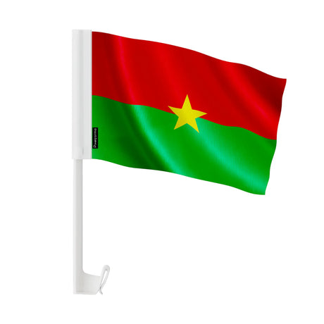 Drapeau voiture burkina faso polyester fixation fenêtre