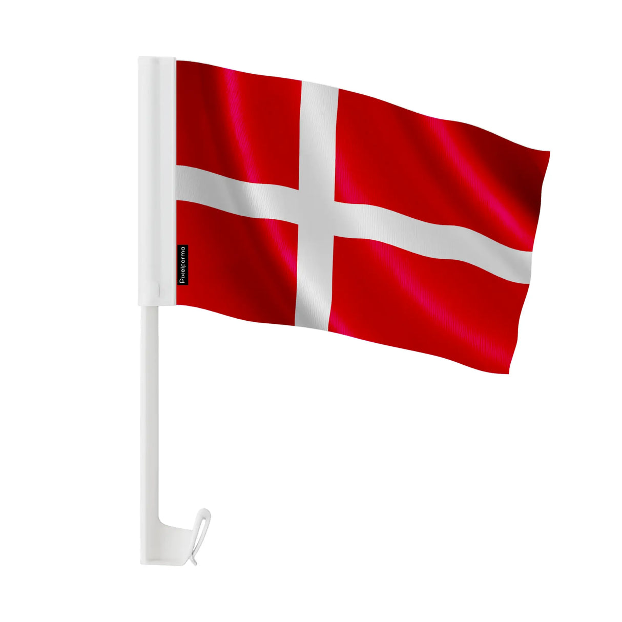 Drapeau voiture danemark polyester fixation sur fenêtre
