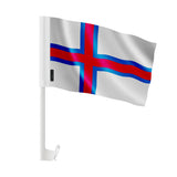 Drapeau voiture îles féroé polyester fixation fenêtre
