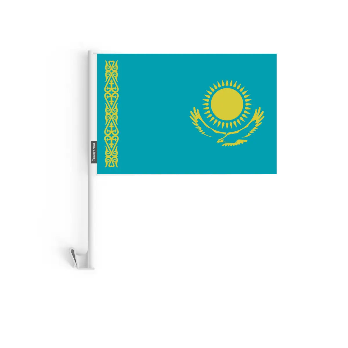 Drapeau voiture kazakhstan en polyester - pixelforma