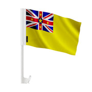 Drapeau voiture niue polyester fixation sur fenêtre