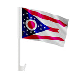Drapeau voiture ohio en polyester fixation sur fenêtre
