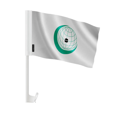 Drapeau voiture organisation coopération islamique tissu polyester