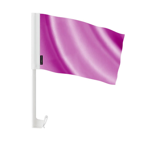 Drapeau voiture rose france polyester fixation vitre latérale