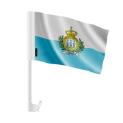 Drapeau voiture saint-marin polyester fixation fenêtre
