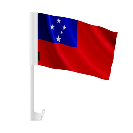 Drapeau voiture samoa en polyester fixation sur fenêtre