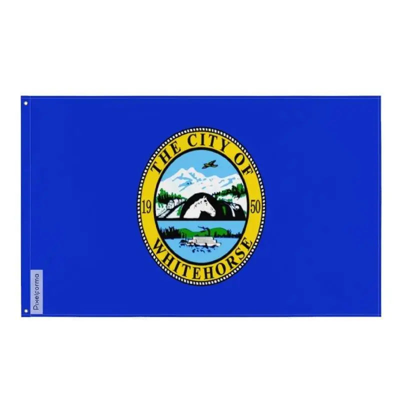 Drapeau whitehorse polyester résistant œillets à gauche