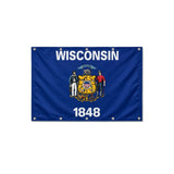 Drapeau du Wisconsin format S en polyester avec dix œillets