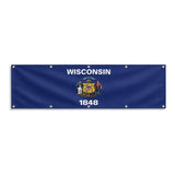 Drapeau du Wisconsin grand format XL en polyester avec dix œillets