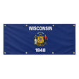 Drapeau wisconsin polyester résistant aux intempéries 8 œillets