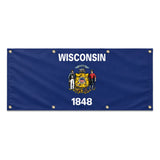 Drapeau wisconsin polyester résistant aux intempéries 8 œillets