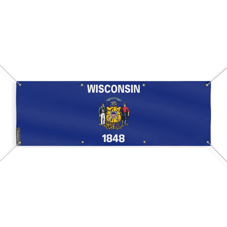 Drapeau wisconsin polyester résistant aux intempéries 8 œillets