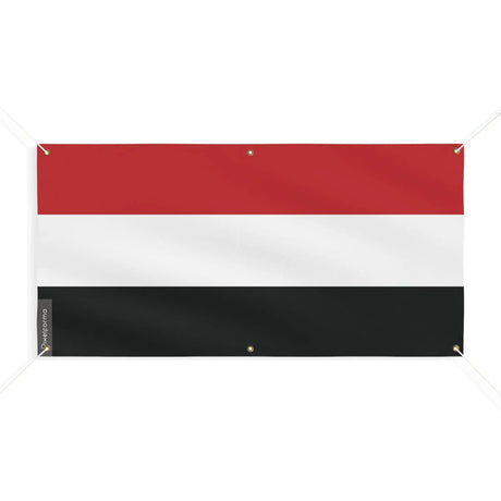 Drapeau yémen en polyester résistant avec 6 œillets