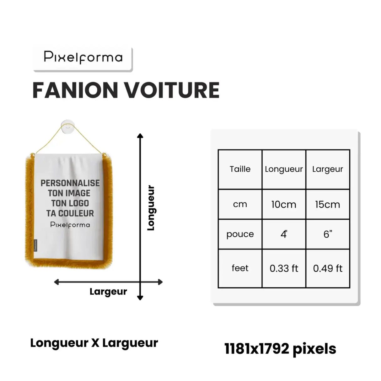 Fanion de voiture armenie - pixelforma