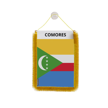 Fanion de voiture comores en polyester à suspendre élégant