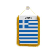 Fanion de voiture grèce en polyester à suspendre durable