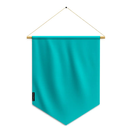 Fanion drapeau bleu tuquoise foncé en ployester - pixelforma