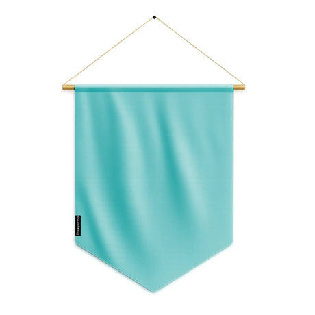 Fanion drapeau bleu turquoise clair en ployester - pixelforma