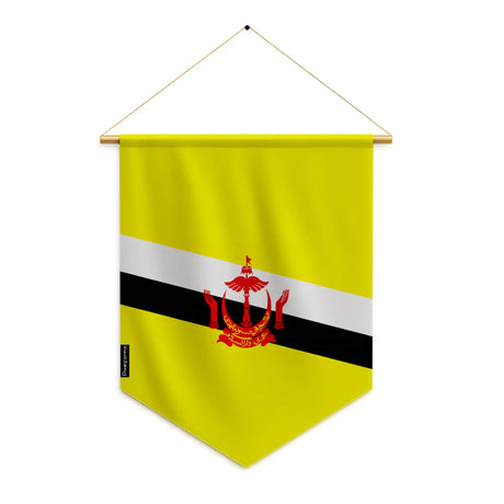 Fanion drapeau brunei polyester à suspendre usage répété