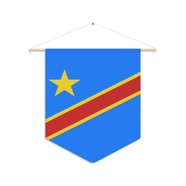 Fanion Drapeau de la république démocratique du Congo à suspendre en polyester - Pixelforma