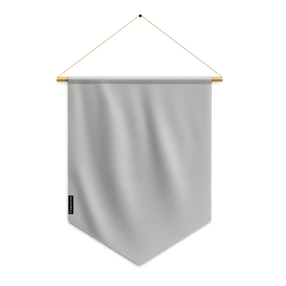 Fanion drapeau gris polyester à suspendre usage intérieur extérieur