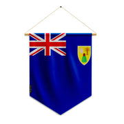 Fanion drapeau îles turques-et-caïques polyester à suspendre