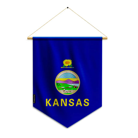 Fanion drapeau kansas polyester à suspendre décoration