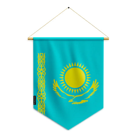 Fanion drapeau kazakhstan polyester à suspendre résistant