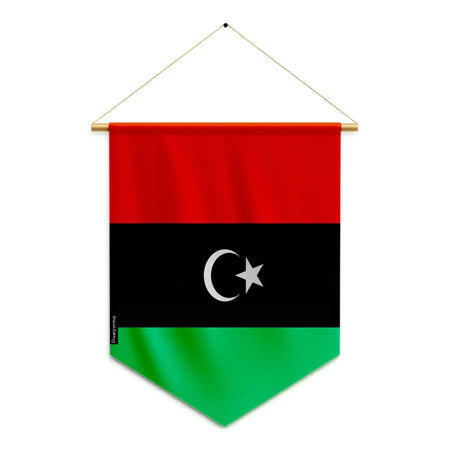 Fanion drapeau libye polyester à suspendre usage intérieur