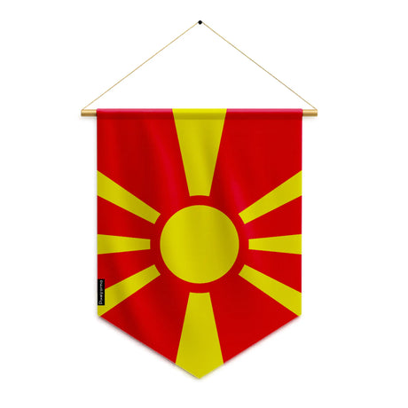 Fanion drapeau macédoine du nord polyester à suspendre