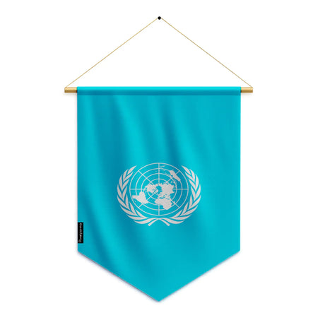 Fanion drapeau nations unies en polyester à suspendre